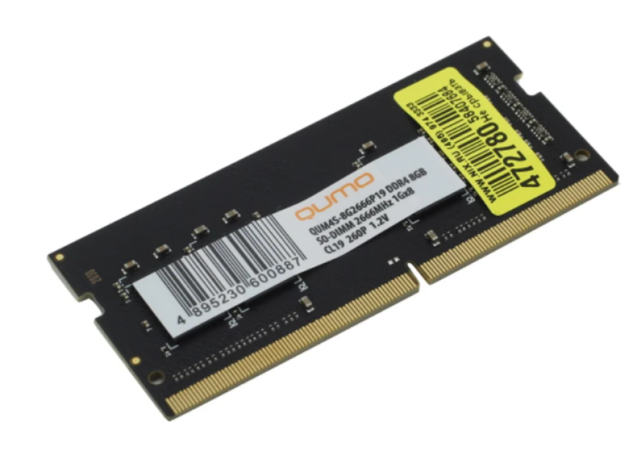 Qumo 8 ГБ DDR4 2666 МГц SODIMM CL19 (QUM4S-8G2666P19)