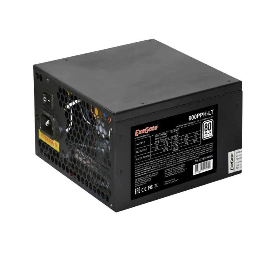 ExeGate 600PPH-LT 80 PLUS 600W (EX282044RUS-OEM)