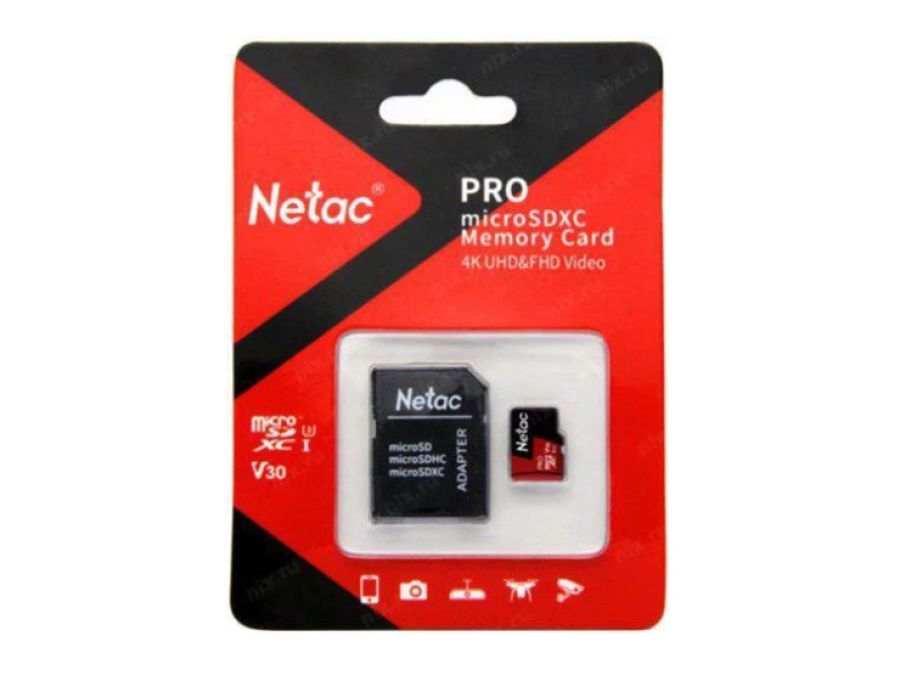 Netac P500 Extreme Pro 32Gb MicroSD + SD адаптер (NT02P500PRO-032G-R)