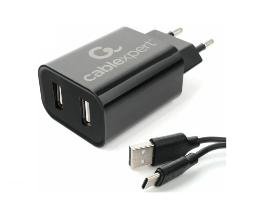 Cablexpert 2xUSB 2.4A + кабель Type-C MP3A-PC-37