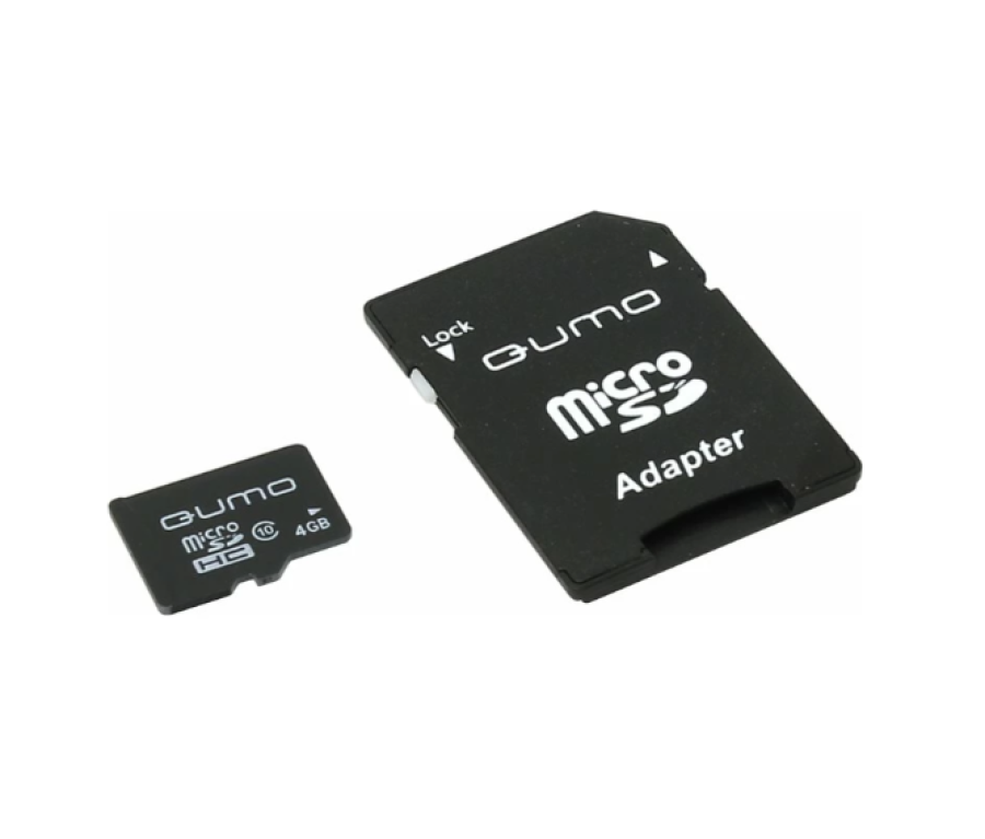 MicroSD QUMO 4Gb + SD адаптер (QM4GMICSDHC10)
