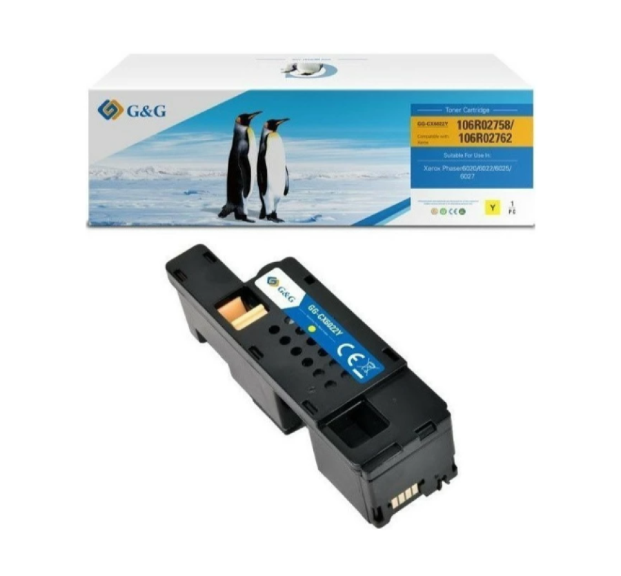 G&G GG-106R02762 жёлтый (1400 стр) для Xerox Phaser 6020BI 6020, 6022NI 6022; WorkCentre 6025BI 6025, 6027NI 6027