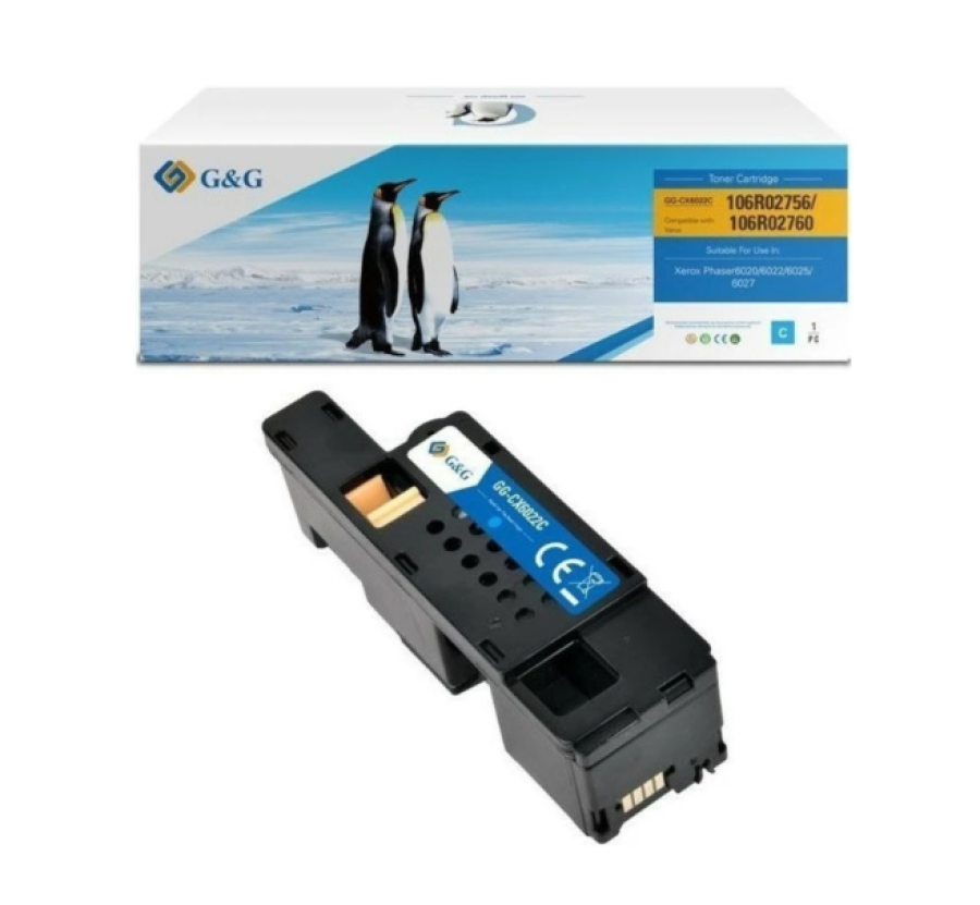 G&G GG-106R02760 голубой (1400 стр) для Xerox Phaser 6020BI 6020, 6022NI 6022; WorkCentre 6025BI 6025, 6027NI 6027