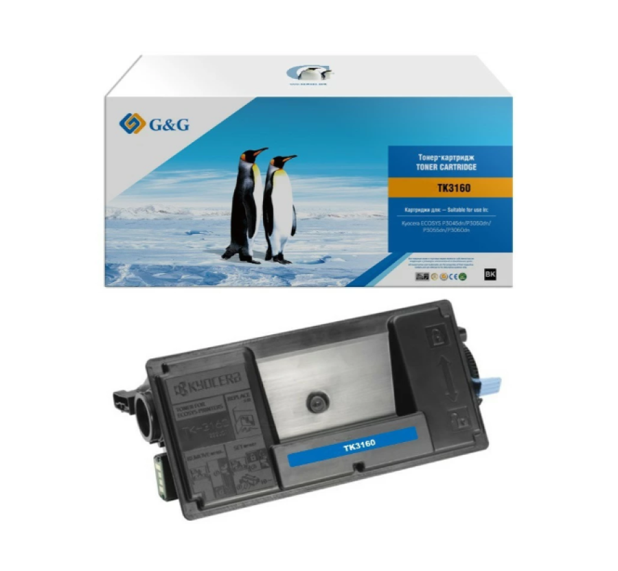 G&G GG-TK3160 черный (12500 стр) для Kyocera ECOSYS P3045dn, P3050dn, P3055dn, P3060dn