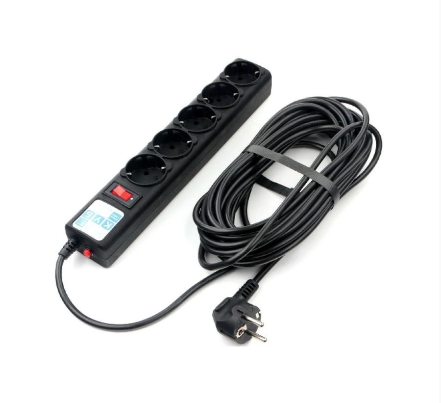 Power Cube PC 10м 5р, черн. 10А (SPG5-10M) Черный