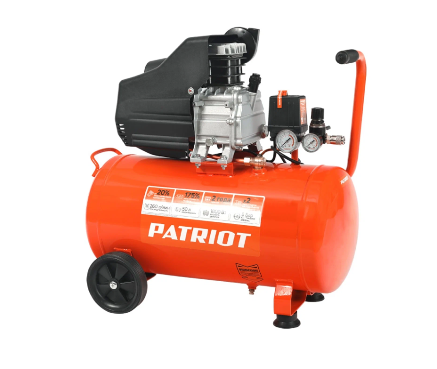 Patriot EURO 50/260 масляный 260л/мин 50л 1800Вт (525306367)