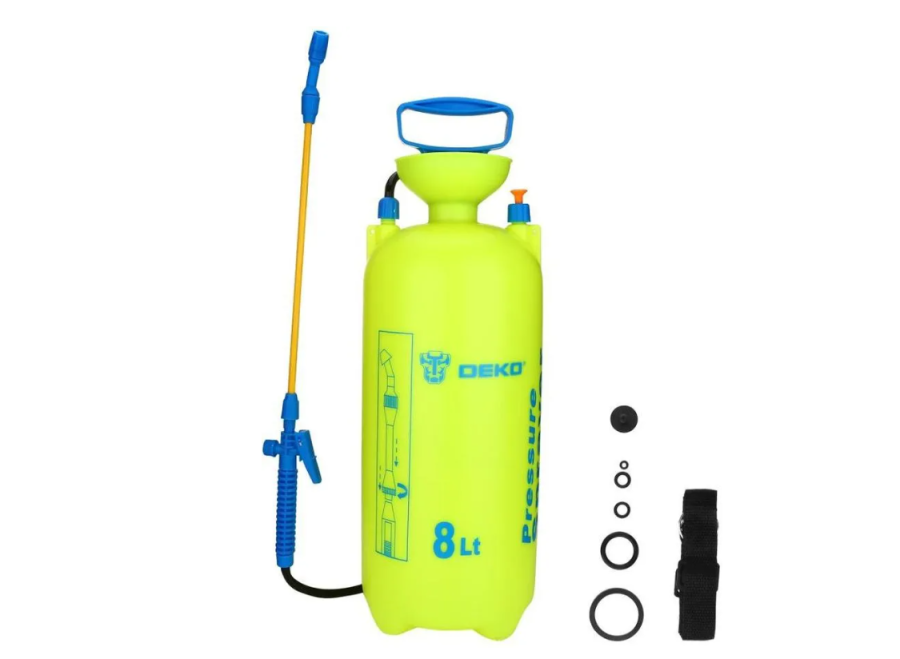 DEKO DKSP08, ручной, наплечный, 8л, зеленый/голубой (065-0940)
