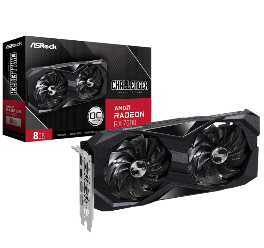 ASRock Radeon RX 7600 Challenger 8G OC (RX7600 CL 8GO)
