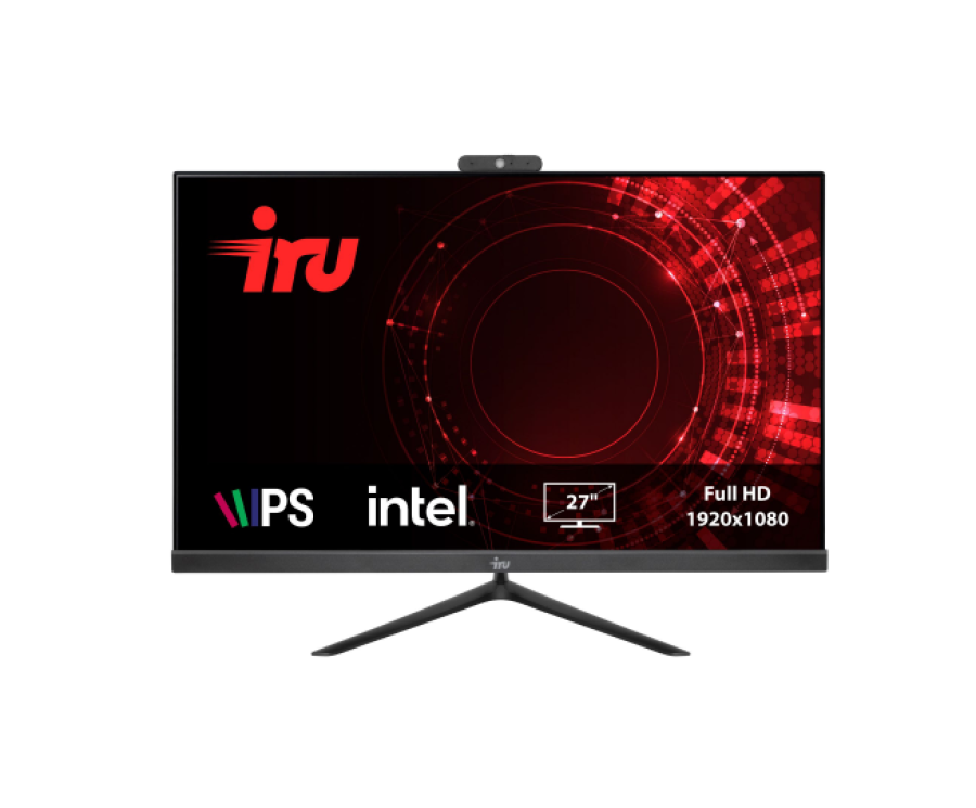 IRU Office 27IH5P Intel Core i5 11400 2600 МГц/8192 Mb/1024 Gb SSD/27" Full HD 1920x1080/DVD-нет/Intel UHD Graphics 730/DOS (1865966) Черный