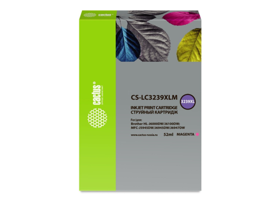 Cactus CS-LC3239XLM пурпурный (52 мл) для Brother HL-J6000DW/J6100DW