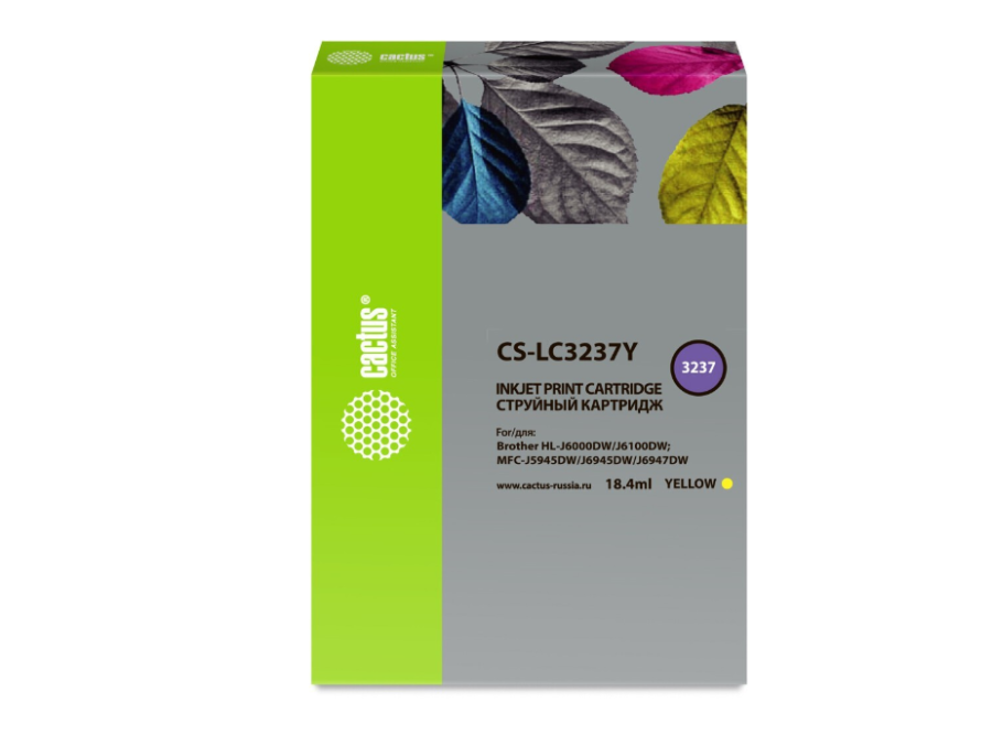 Cactus CS-LC3237Y жёлтый (18.4 мл) для Brother HL-J6000DW/J6100DW