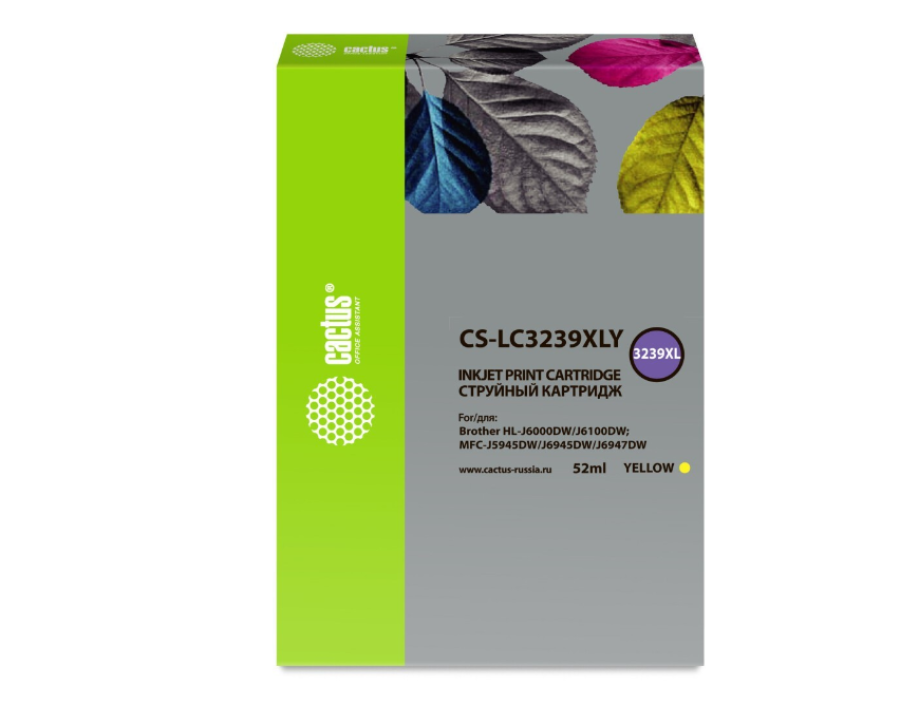 Cactus CS-LC3239XLY жёлтый (52 мл) для Brother HL-J6000DW/J6100DW