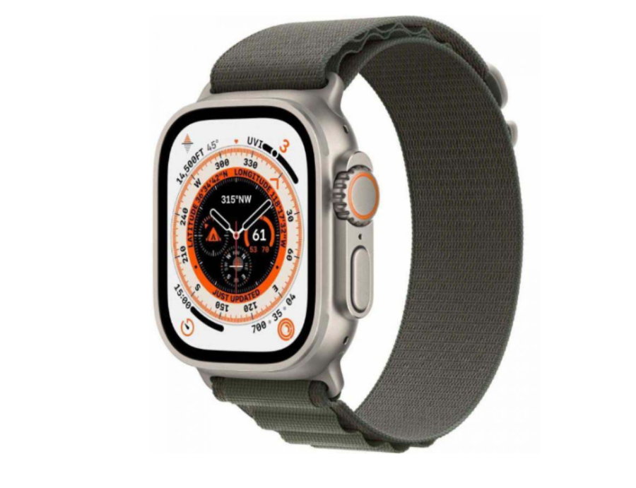 Apple Watch Ultra 49mm Titanium Case (MNHC3LL/A) Green Alpine Loop S