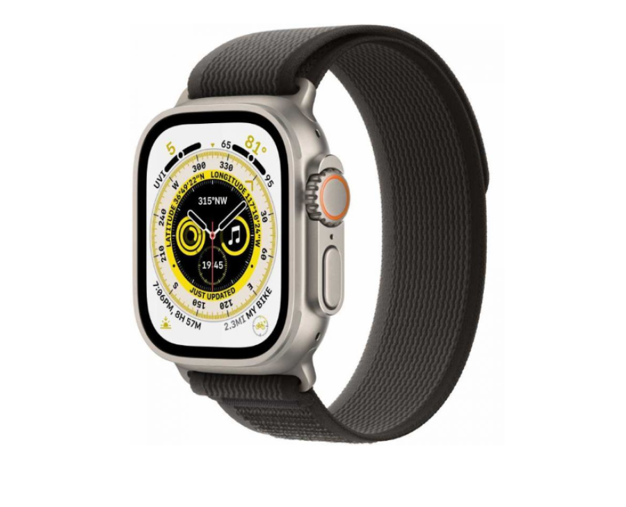 Apple Watch Ultra 49mm Titanium Case (MQF53LL/A) Black Trail Loop M/L