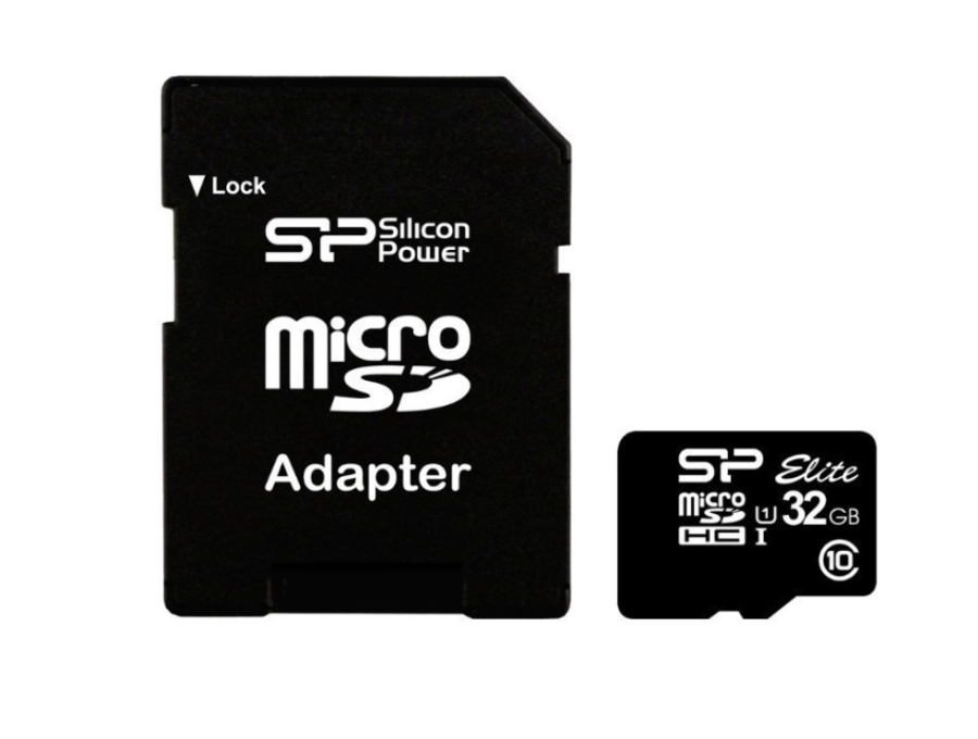 Silicon Power Elite 32Gb MicroSD + SD адаптер (SP032GBSTHBU1V10SP)