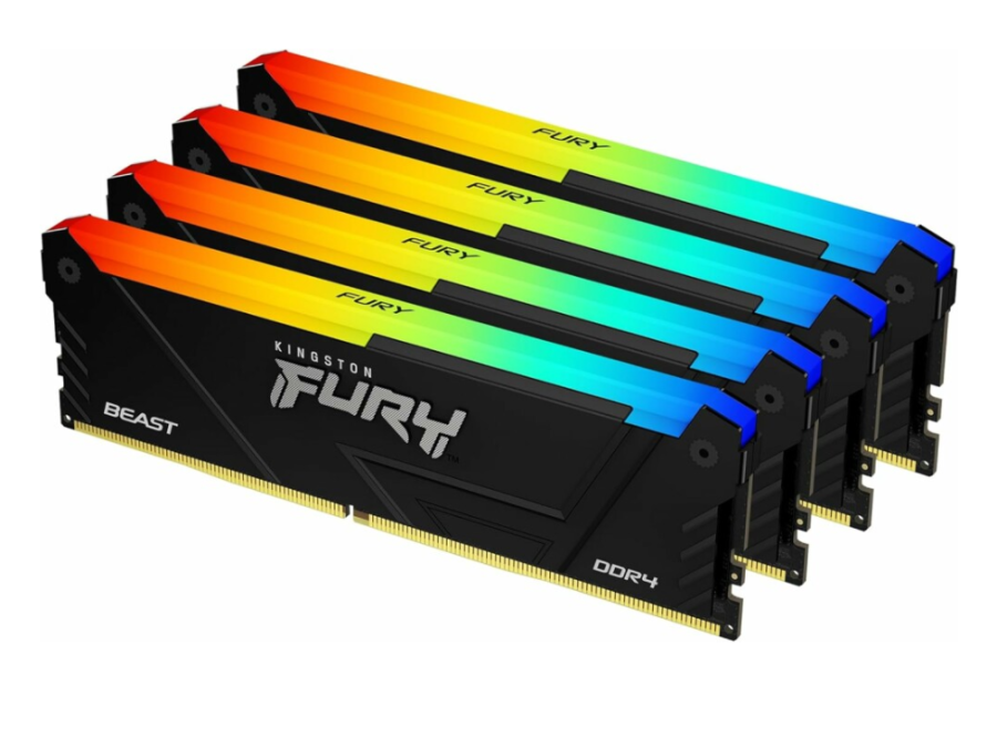 Kingston Fury Beast Black RGB 128Gb DDR4 3200MHz (4x32Gb KIT) (KF432C16BB2AK4/128)