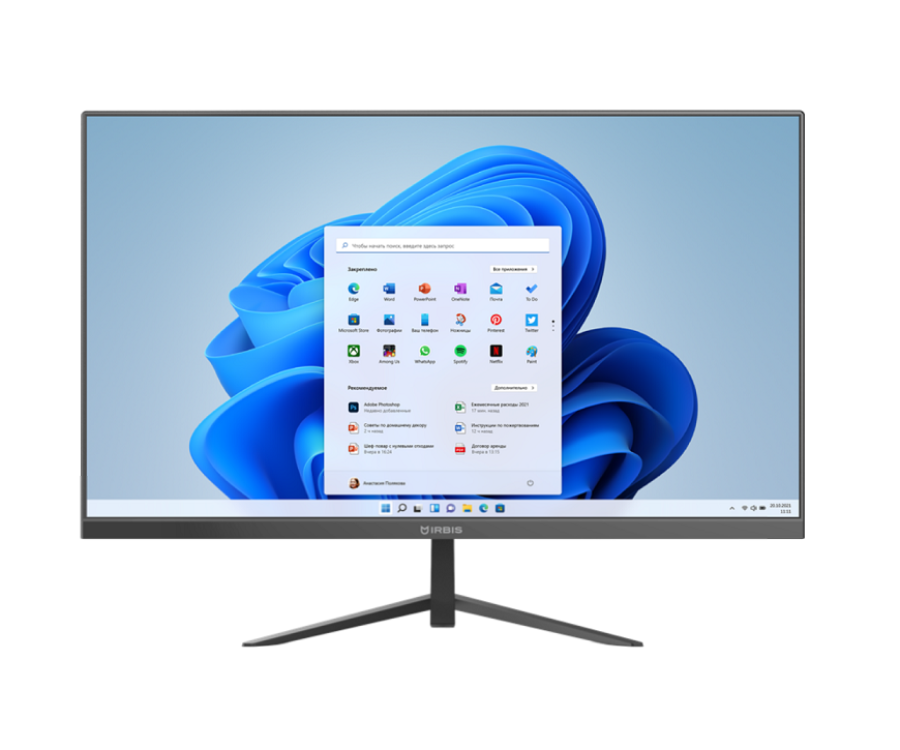 IRBIS MB2382 Breeze Intel Celeron N4020 1100 МГц/8192 Mb/256 Gb SSD/23.8" Full HD 1920x1080/DVD нет/Intel UHD Graphics 600/Windows 11 Home (Серый)