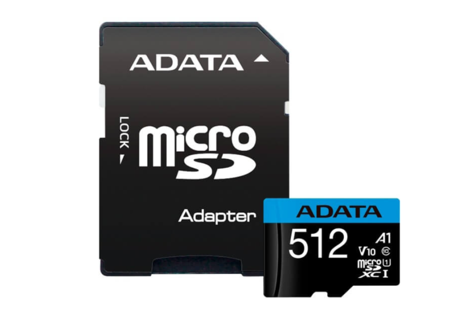 ADATA + SD адаптер 512Gb MicroSD (AUSDX512GUICL10A1-RA1)