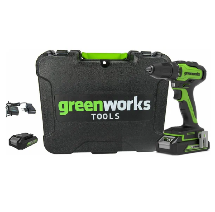 GreenWorks 3704107UA (c 1хАКБ 2 Ач и ЗУ в кейсе)