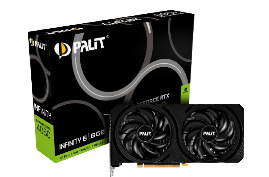 Palit PCI-E 4.0 RTX4060 INFINITY 2 NVIDIA GeForce RTX 4060 8Gb (NE64060019P1-1070L)