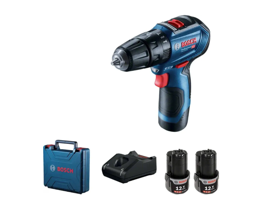 Bosch GSB 12V-30, 2Ач, с двумя аккумуляторами (06019G9100)