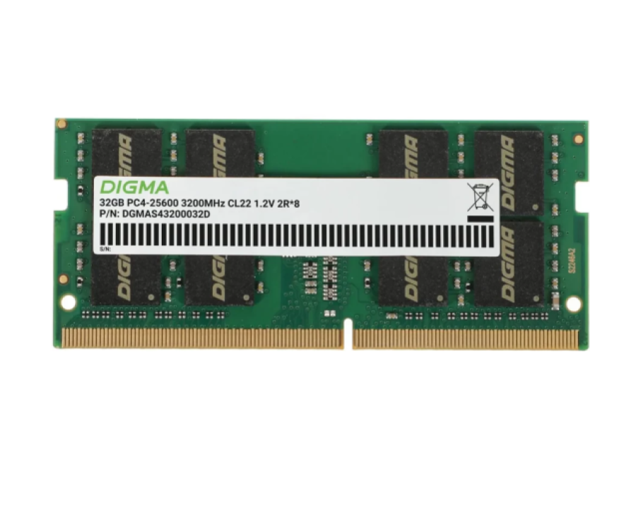Digma 32Gb DDR4 3200MHz SO-DIMM (DGMAS43200032D)