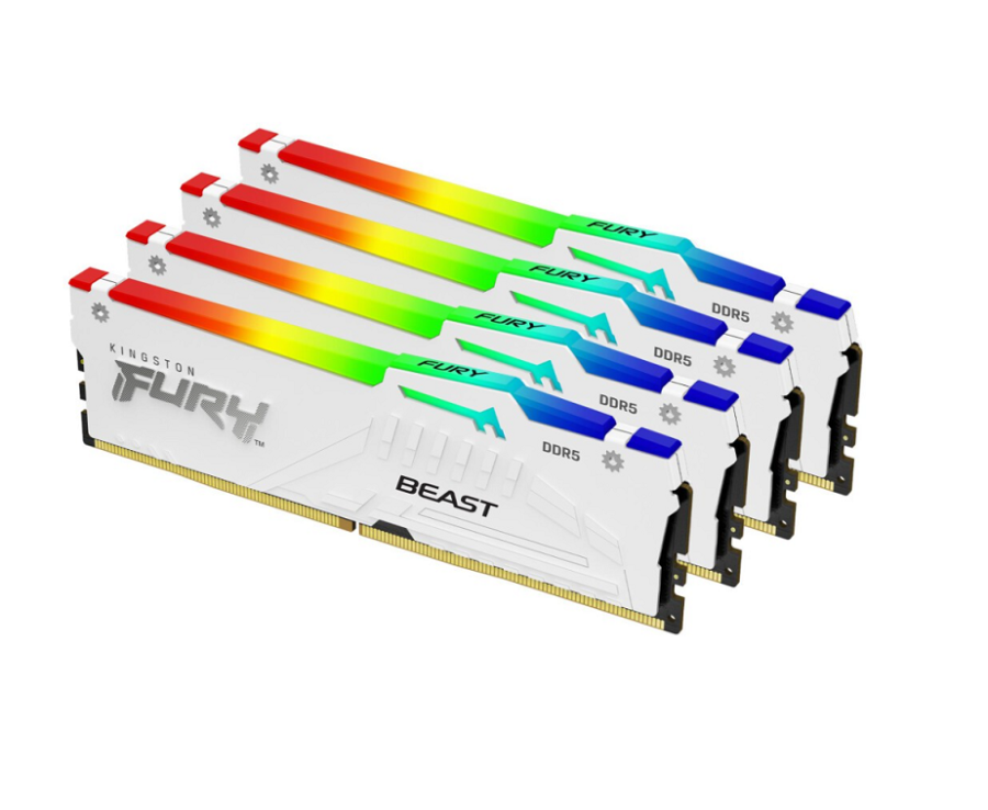 Kingston Fury Beast White RGB 64Gb DDR5 6000MHz (4x16Gb KIT) (KF560C40BWAK4-64)