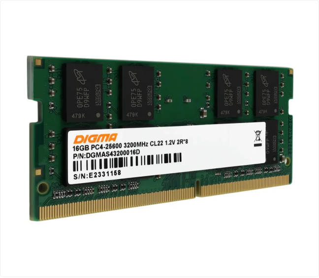 Digma 16Gb DDR4 3200MHz SO-DIMM (DGMAS43200016D)