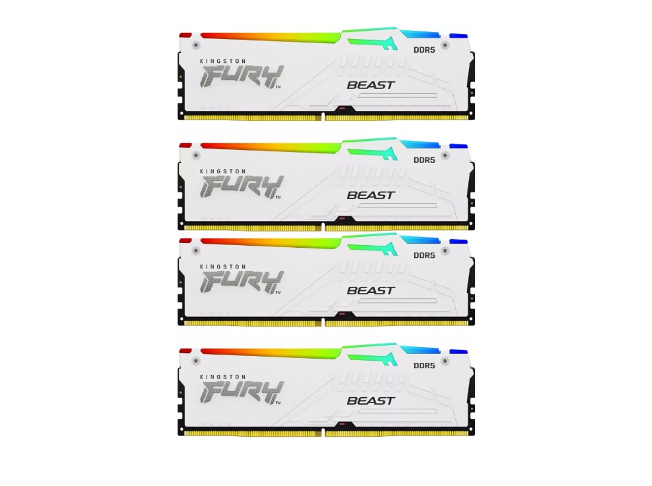 Kingston Fury Beast White RGB 128Gb DDR5 5200MHz (4x32Gb KIT) (KF552C40BWAK4-128)