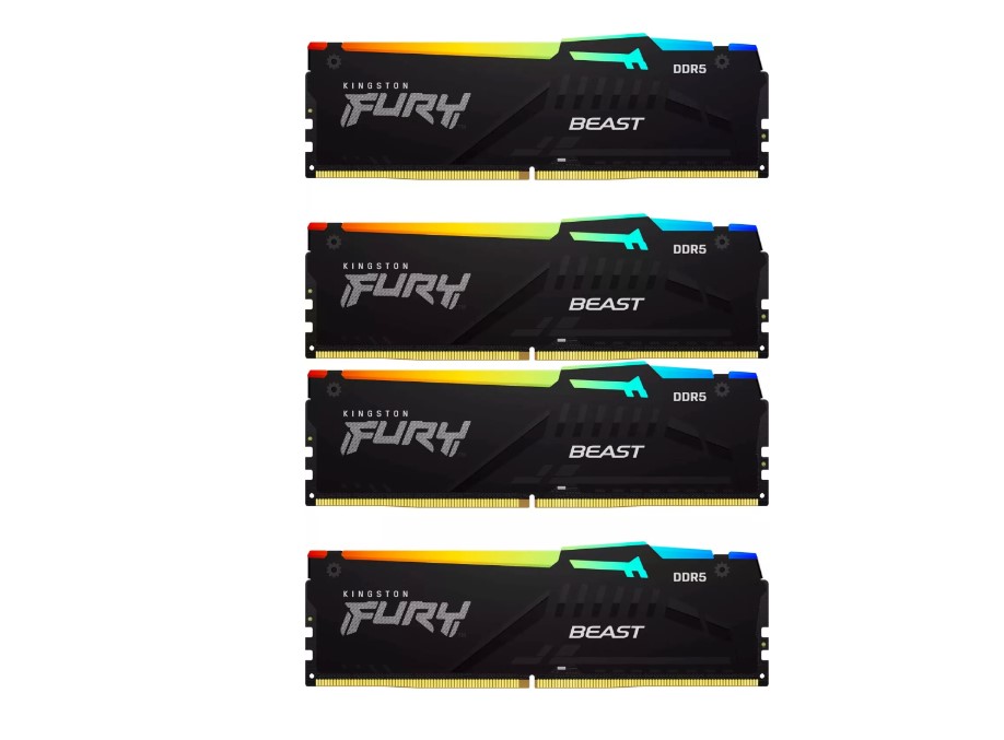 Kingston Fury Beast Black RGB 128Gb DDR5 5200MHz (4x32Gb KIT) (KF552C40BBAK4-128)
