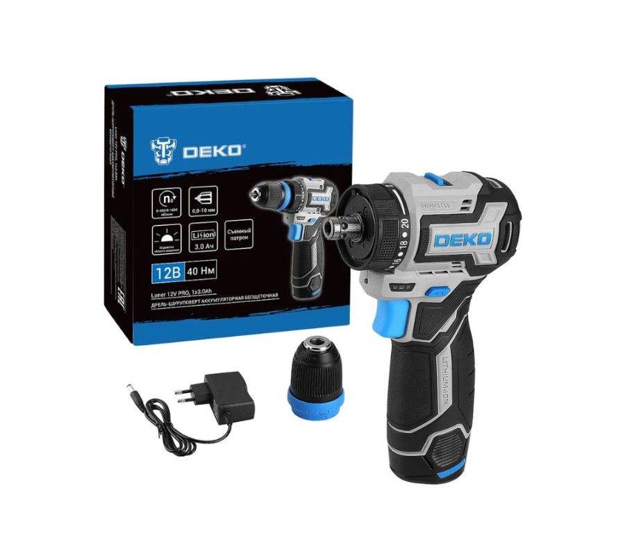 DEKO Loner 12V Pro, 3Ач, с одним аккумулятором (085-1121)