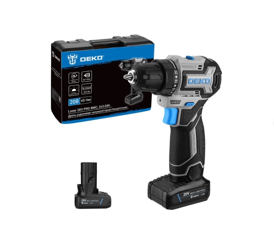 DEKO Loner 20V PRO в кейсе, 20 В, 2x3.0 Ач (085-1010)