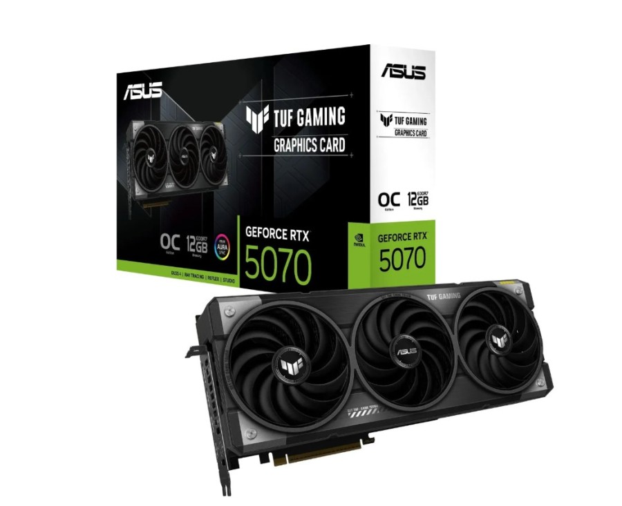 ASUS NVIDIA GeForce RTX 5070 12ГБ Gaming, GDDR7, OC, Ret (TUF-RTX5070-O12G-GAMING)