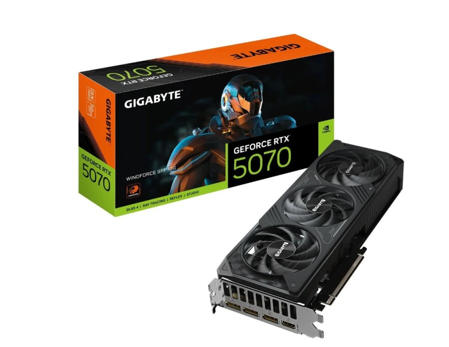 Gigabyte NVIDIA GeForce RTX 5070 12ГБ Windforce, GDDR7, Ret (GV-N5070WF3-12GD 1.0)