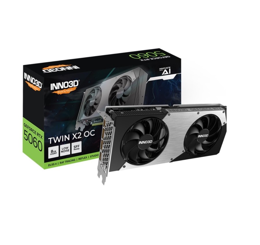INNO3D RTX 5060 Twin X2 OC//RTX5060, HDMI, DP*3, 8G,D7 (N50602-08D7X-195070N)