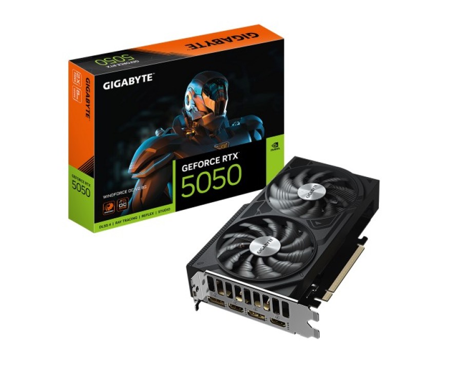 Gigabyte RTX5050 WINDFORCE OC V2 8GB GDDR6 128bit 2xDP 2xHDMI 2FAN RTL (GV-N5050WF2OCV2-8GD)