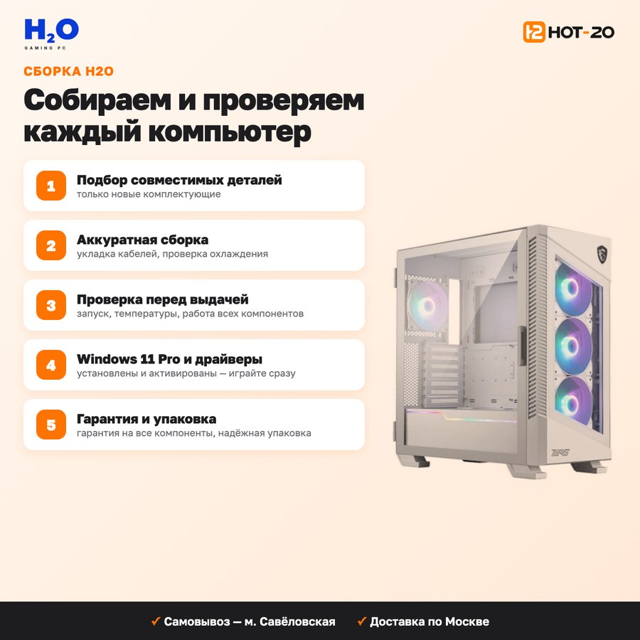 H2O Iridium Ryzen 7 9700X/NVIDIA GeForce RTX 5060 8GB/32GB DDR5/SSD 1000GB/Wi-Fi/Windows 11 Pro (HT198974)