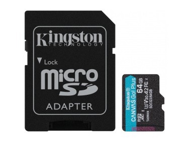 64Gb MicroSD Kingston Class 10 + SD адаптер (SDCG3/64GB)