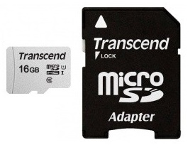 16Gb MicroSD Transcend Class 10 + адаптер (TS16GUSD300S-A)