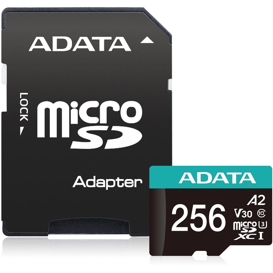 ADATA 256Gb MicroSD + SD адаптер (AUSDX256GUI3V30SA2-RA1)