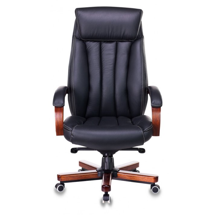 Бюрократ T-9922WALNUT, на колесиках, кожа (T-9922WALNUT/BLACK) Черный