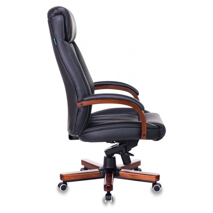 Бюрократ T-9922WALNUT, на колесиках, кожа (T-9922WALNUT/BLACK) Черный