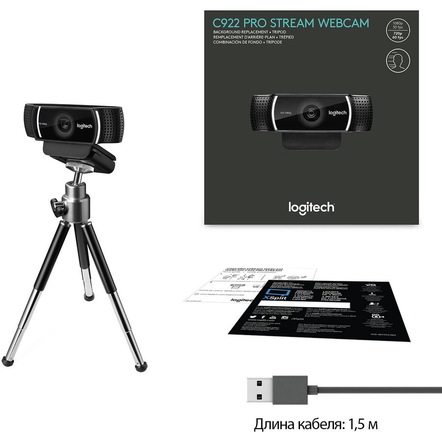 Logitech WebCam C922 Pro Stream (960-001089) Черный