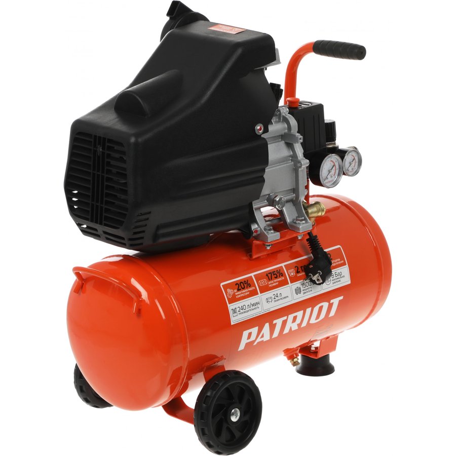 Patriot EURO 24/240 масляный 240л/мин 24л 1500Вт (525306365)