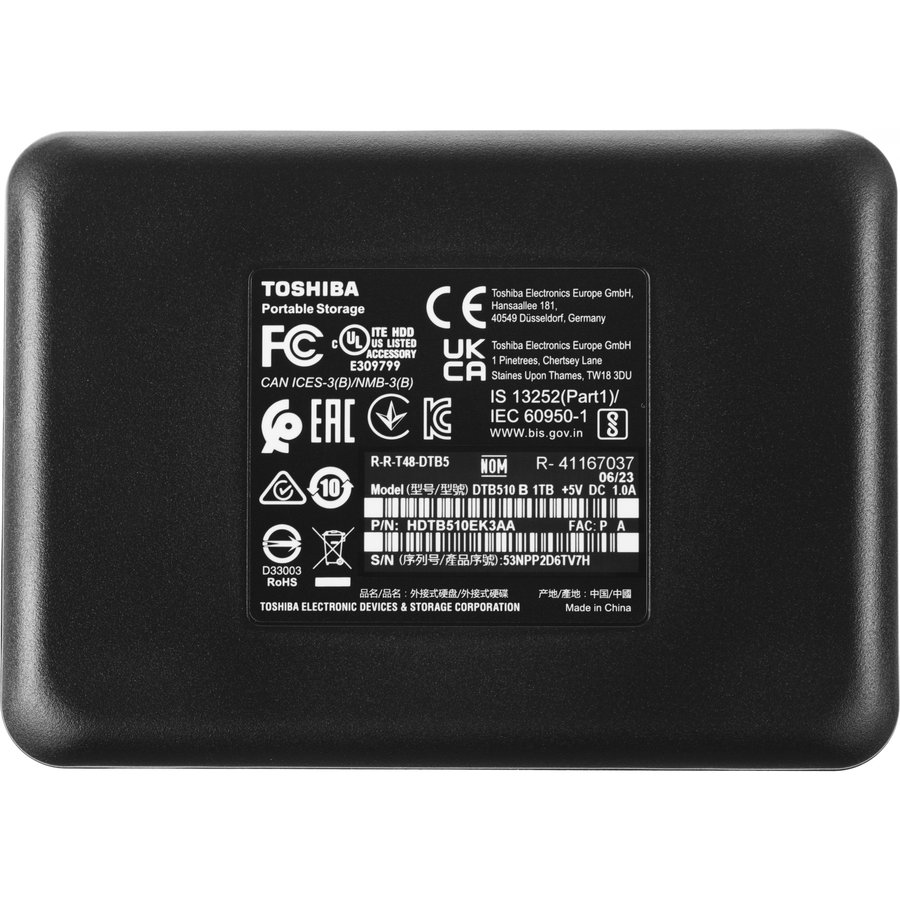 Toshiba Canvio Basics 1Tb Black (HDTB510EK3AA)
