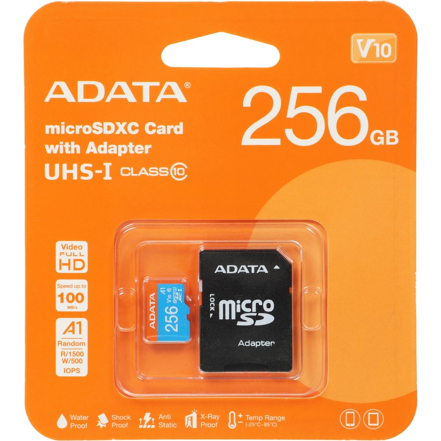 ADATA Premier microSDXC UHS-I Class 10 256GB + SD adapter (AUSDX256GUICL10A1-RA1)