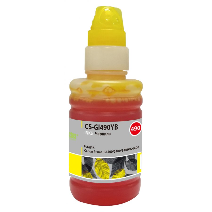 Cactus CS-GI490YB желтый (100 мл) для Canon Pixma G1400, G2400, G3400
