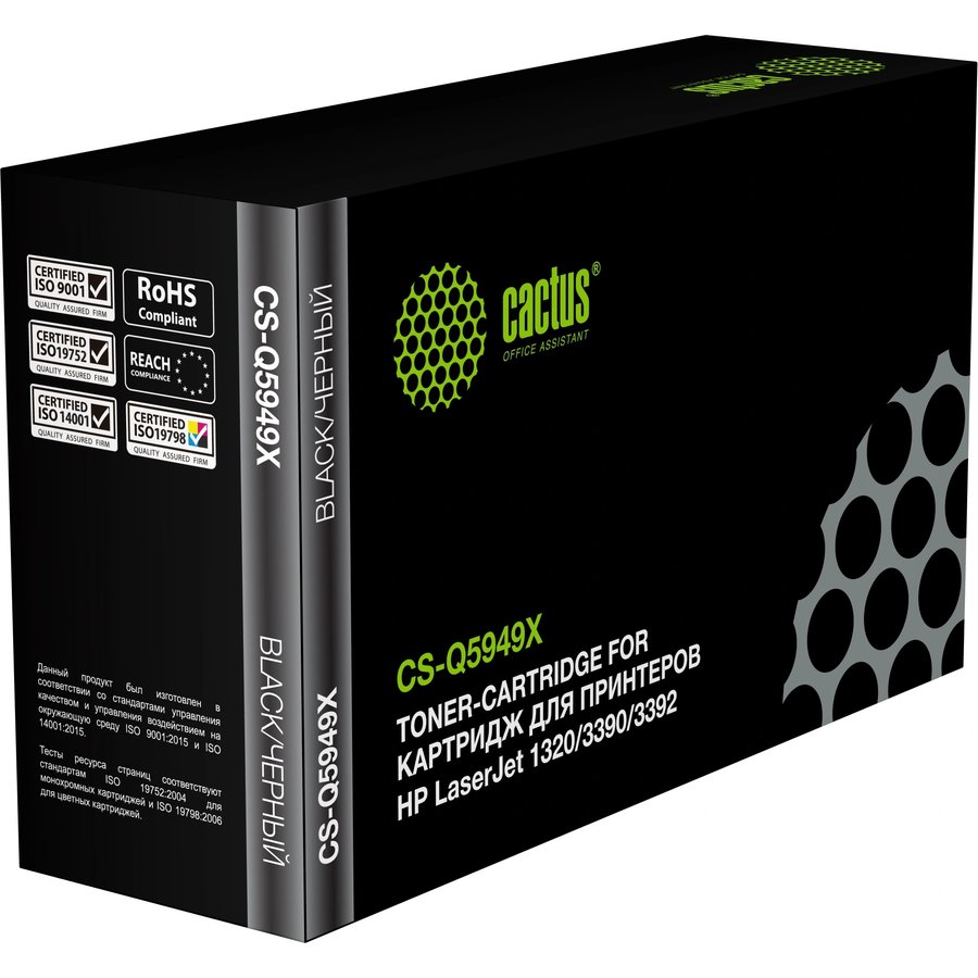 Cactus CS-Q5949X черный (6000 стр) для HP LaserJet 1320/320N/1320NW/1320T/1320TN/3390/3392