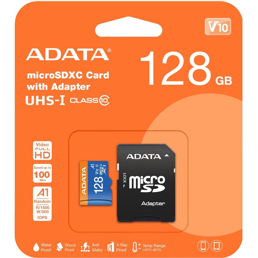 ADATA Premier microSDXC UHS-I U1 V10 A1 Class10 128GB + SD adapter (AUSDX128GUICL10A1-RA1)