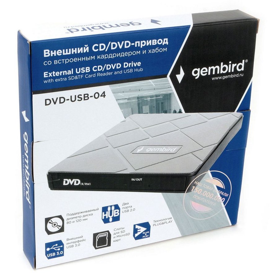 Gembird DVD-USB-04 (DVD±RW) Black